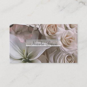 Tarjeta De Visita Rosa Floral Shabby Chic Elegante Despedida de Solt