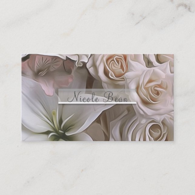 Tarjeta De Visita Rosa Floral Shabby Chic Elegante Despedida de Solt (Anverso)