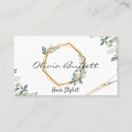 Tarjeta De Visita Rosa florido y exuberante naturaleza dorada