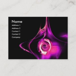 Tarjeta De Visita Rosa FRACTAL 1 blanco morado rosa brillante negro