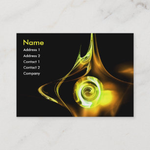 Tarjeta De Visita Rosa FRACTAL 1 negro amarillo brillante