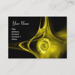 Tarjeta De Visita Rosa FRACTAL 1 negro amarillo brillante