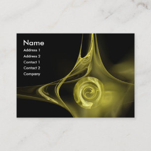 Tarjeta De Visita Rosa FRACTAL 1 negro amarillo brillante suave