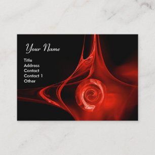 Tarjeta De Visita Rosa FRACTAL 1 negro rojo brillante