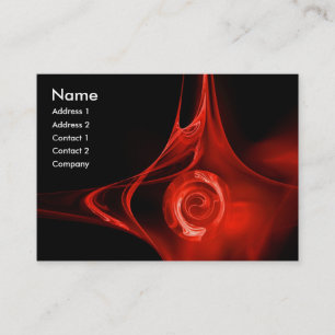 Tarjeta De Visita Rosa FRACTAL 1 negro rojo brillante