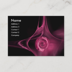 Tarjeta De Visita Rosa FRACTAL 1 negro rojo claro anticuado suave