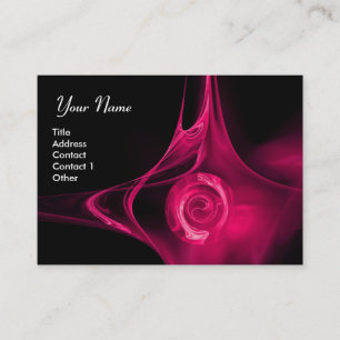 Tarjeta De Visita Rosa FRACTAL 1 negro rosa brillante