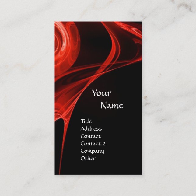 Tarjeta De Visita Rosa FRACTAL 3 rojo brillante (Anverso)