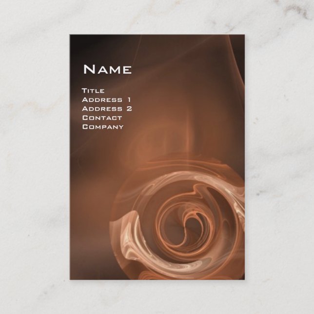 Tarjeta De Visita Rosa FRACTAL 4 MONOGRAMA blanco marrón (Anverso)