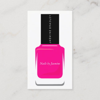 Tarjeta de visita - rosa fuerte del esmalte de