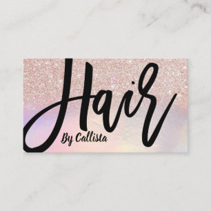 Tarjeta De Visita Rosa Girona Purpurina Oro Hair Stylist