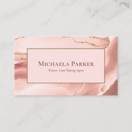 Tarjeta De Visita Rosa Gold Agate Geode Professional