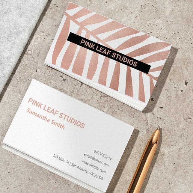 Tarjeta De Visita Rosa Gold Boho (Subido por el creador)