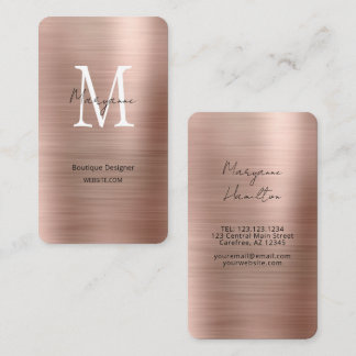 Tarjeta De Visita Rosa Gold Boutique Modern Business Card
