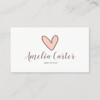 Tarjeta De Visita Rosa Gold corazón lindo salón estilista maquillaje