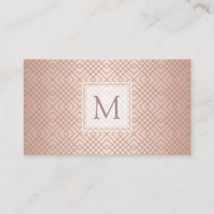 Tarjeta De Visita Rosa Gold de patrón de lujo profesional