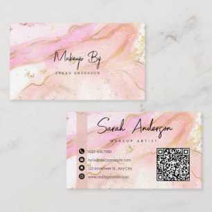Tarjeta De Visita Rosa Gold Elegant Abstract Watercolor