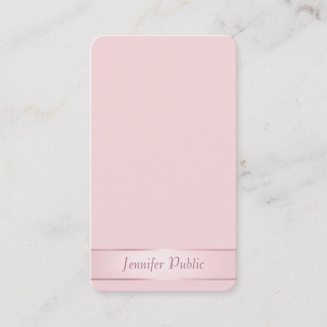 Tarjeta De Visita Rosa Gold Elegant Caligraphy Script Moderno (Anverso)