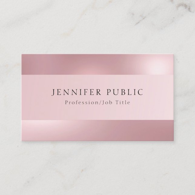 Tarjeta De Visita Rosa Gold Elegant Template Profesional Moderno (Anverso)