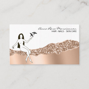 Tarjeta De Visita *~* Rosa Gold Girly Hair Goddess Beauty Business C