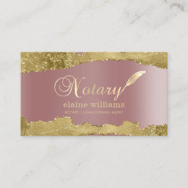 Tarjeta De Visita Rosa Gold Glam Notary Loan Siging Agent
