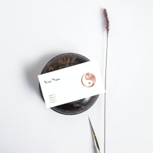 Tarjeta De Visita Rosa gold look yin yang