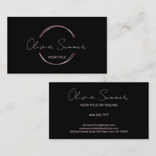 Tarjeta De Visita Rosa Gold Luxury Circle