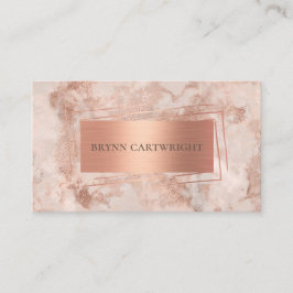 Tarjeta De Visita Rosa Gold Marble Moderno Elegante