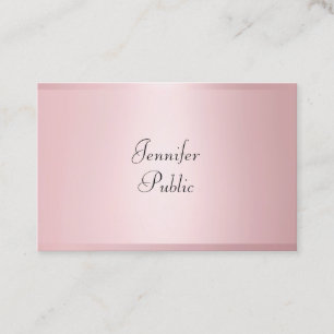 Tarjeta De Visita Rosa Gold Modern Caligraphy Profesional Elegante