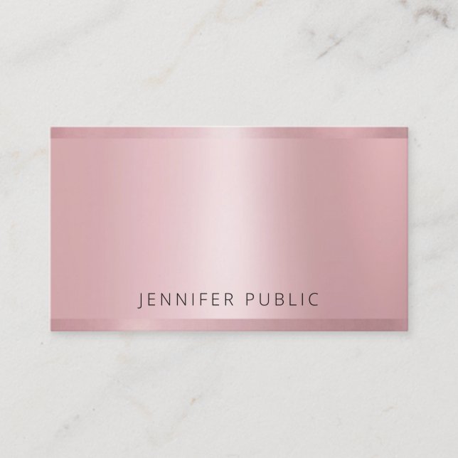 Tarjeta De Visita Rosa Gold Modern Elegant Professional Template (Anverso)