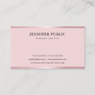 Tarjeta De Visita Rosa Gold Modern Elegant Template Profesional