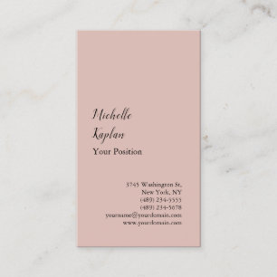 Tarjeta De Visita Rosa Gold Moderno Profesional Exclusivo