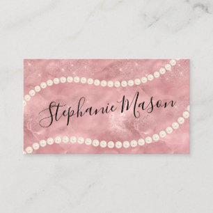 Tarjeta De Visita Rosa Gold Purpurina Gold Pearl Shop