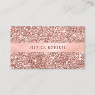 Tarjeta De Visita Rosa Gold Purpurina Patrón profesional de moda