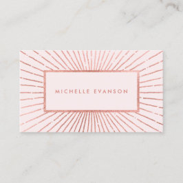 Tarjeta De Visita Rosa Gold Sunburst Rubor Pink