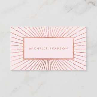 Tarjeta De Visita Rosa Gold Sunburst Rubor Pink