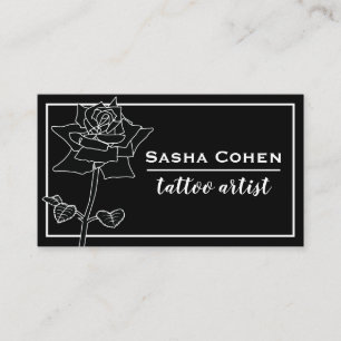 Tarjeta De Visita Rosa gótico negro Ilustracion floral