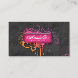 Tarjeta De Visita Rosa gris del balneario del salón de la flor de la