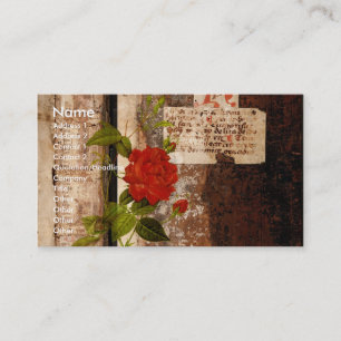 Tarjeta De Visita Rosa Grunge
