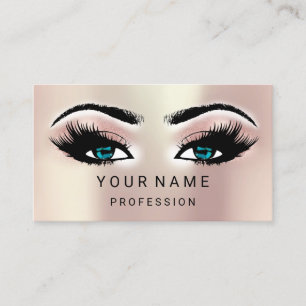 Tarjeta De Visita Rosa humeante maquillaje Azul mínimo Natural