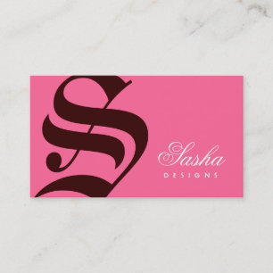 Tarjeta De Visita rosa inglés N Brown del monograma 311-Old