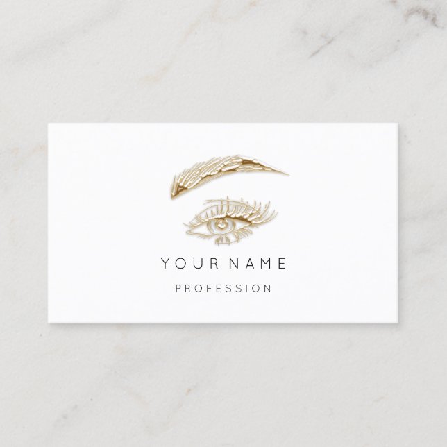 Tarjeta De Visita Rosa Ivory Lashes Brows Makup Logo Blanco (Anverso)
