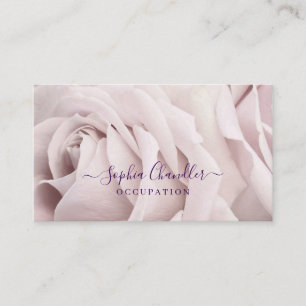 Tarjeta De Visita Rosa Lavanda Pálida, Texto Morado Intenso, Elegant