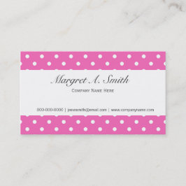 Tarjeta De Visita Rosa, lindo, jovencito, moda y puntitos de polka d