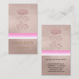 Tarjeta De Visita Rosa loto dorado moderno