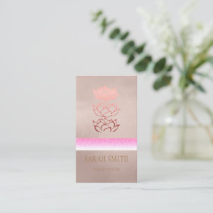 Tarjeta De Visita Rosa loto dorado moderno