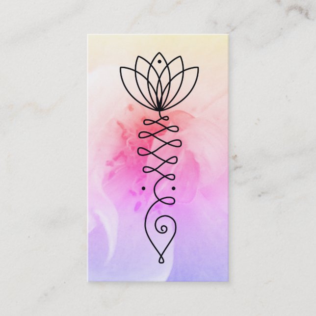 Tarjeta De Visita *~* Rosa Lotus Heart Nirvana Masaje Reiki Yoga (Anverso)