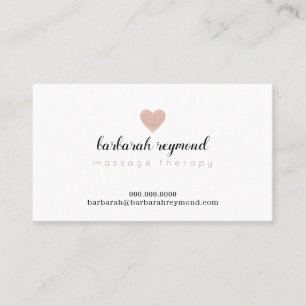 Tarjeta De Visita rosa_love corazón (profesión personalizado) blanco