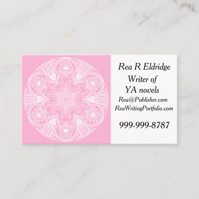 Tarjeta De Visita Rosa Mandala (Anverso)