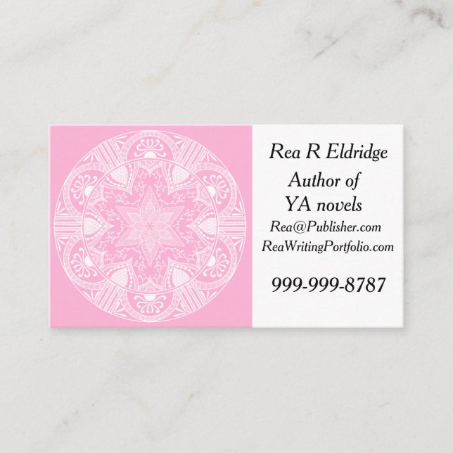 Tarjeta De Visita Rosa Mandala (Anverso)
